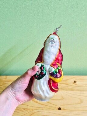 Department 56 Mercury Glass Santa Ornament